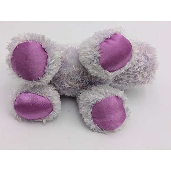 Baby Aurora Purple Hippo Hippopotamus Plush Rattle 4 Inch Satin Feet Stuffed - Picture 6 of 7